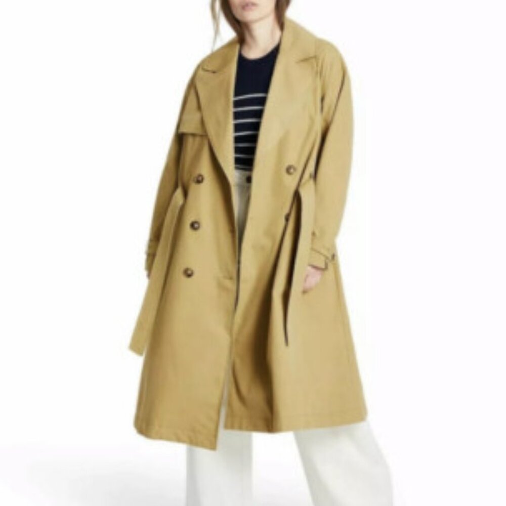 Nili Lotan x Target Khaki Pleated Back Trench Coat Size Small